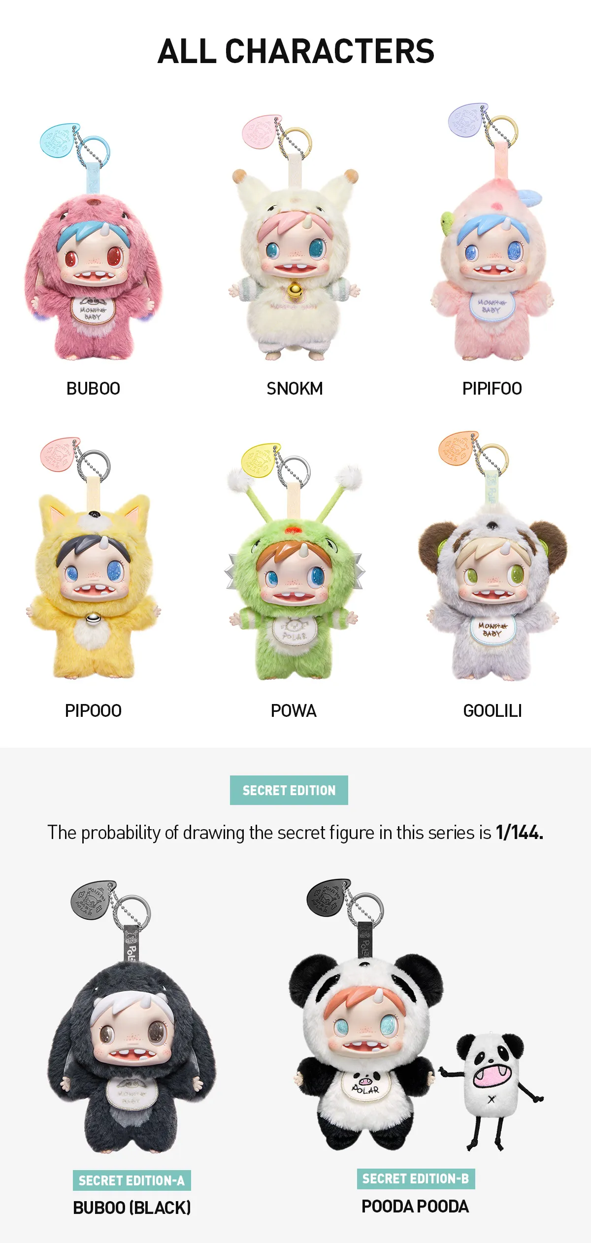 Polar Monster Baby Collection Series Plush Pendant Ver.1